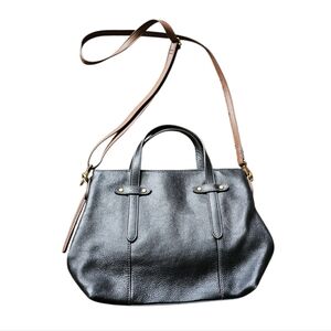 Fossil Black Leather Shoulder Crossbody Bag